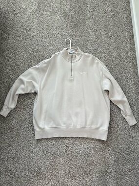 Nike Beige Quarter-Zip Hoodie